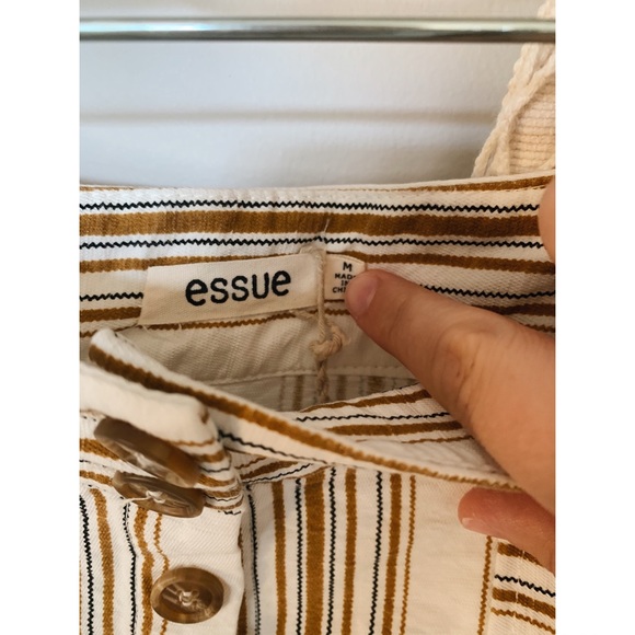 Mustard and white striped linen skirt - Picture 5 of 6